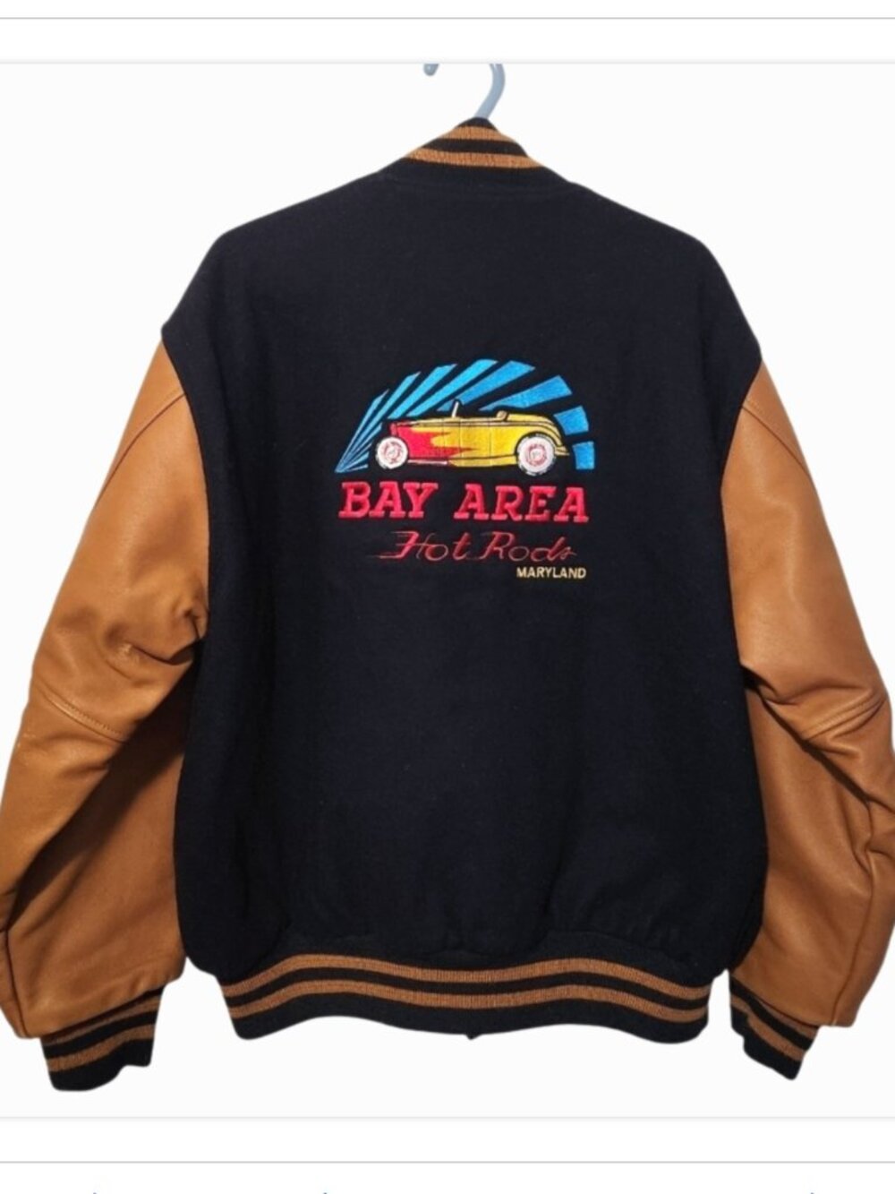 Game Sportswear Ltd Bay Area Hot Rods MD Varsity Jacket Leather and Wool